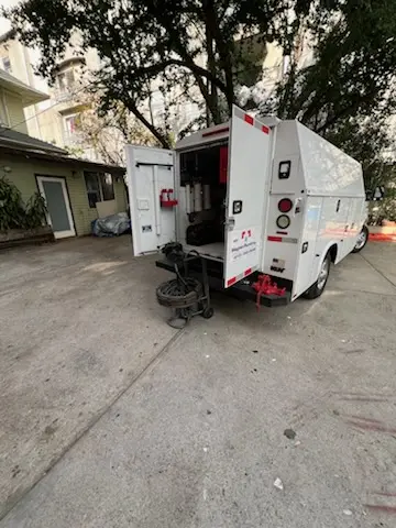 Magnet Plumbing service vehicle on-site for Slab Leak Repair in East Lake Landings